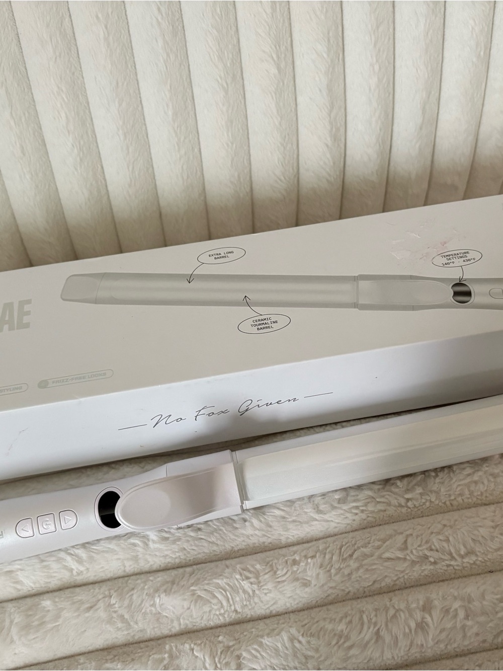 White Ceramic Hair Straightener - No Brand Shown